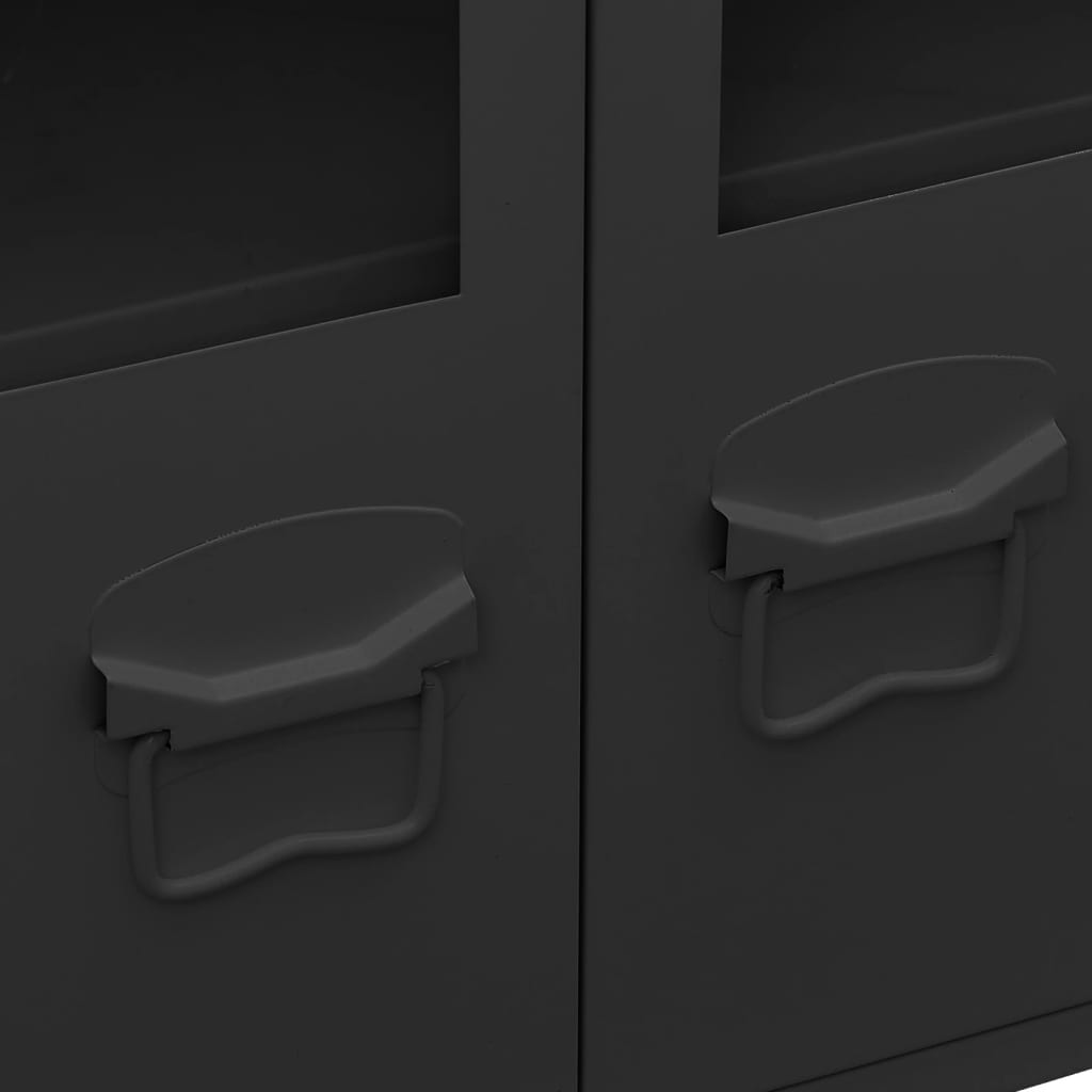 8720286699430_g_en_hd_5 vidaXL Industrial Sideboard Black 105x35x62 cm Metal and Glass - Image 8