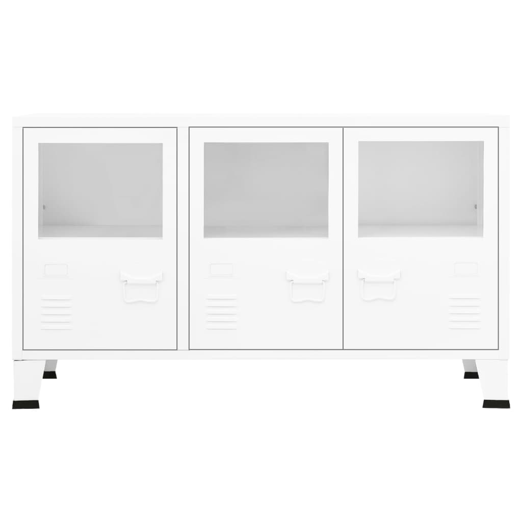 8720286699447_g_en_hd_1 vidaXL Industrial Sideboard White 105x35x62 cm Metal and Glass - Image 4