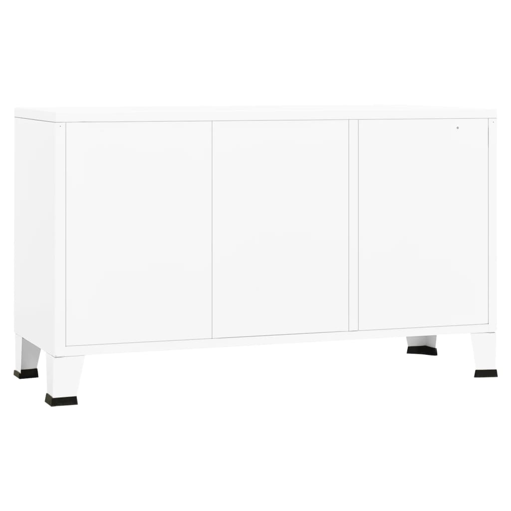 8720286699447_g_en_hd_3 vidaXL Industrial Sideboard White 105x35x62 cm Metal and Glass - Image 6