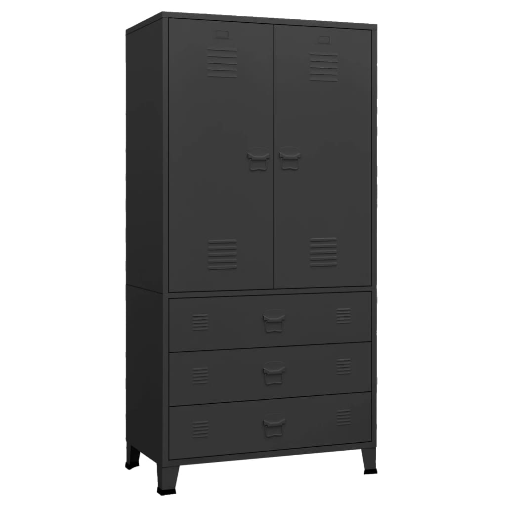 8720286699485_a_en_hd_1 vidaXL Industrial Wardrobe Black 90x50x180 cm Metal - Image 2