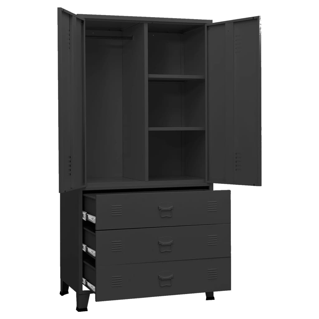 8720286699485_g_en_hd_4 vidaXL Industrial Wardrobe Black 90x50x180 cm Metal - Image 7