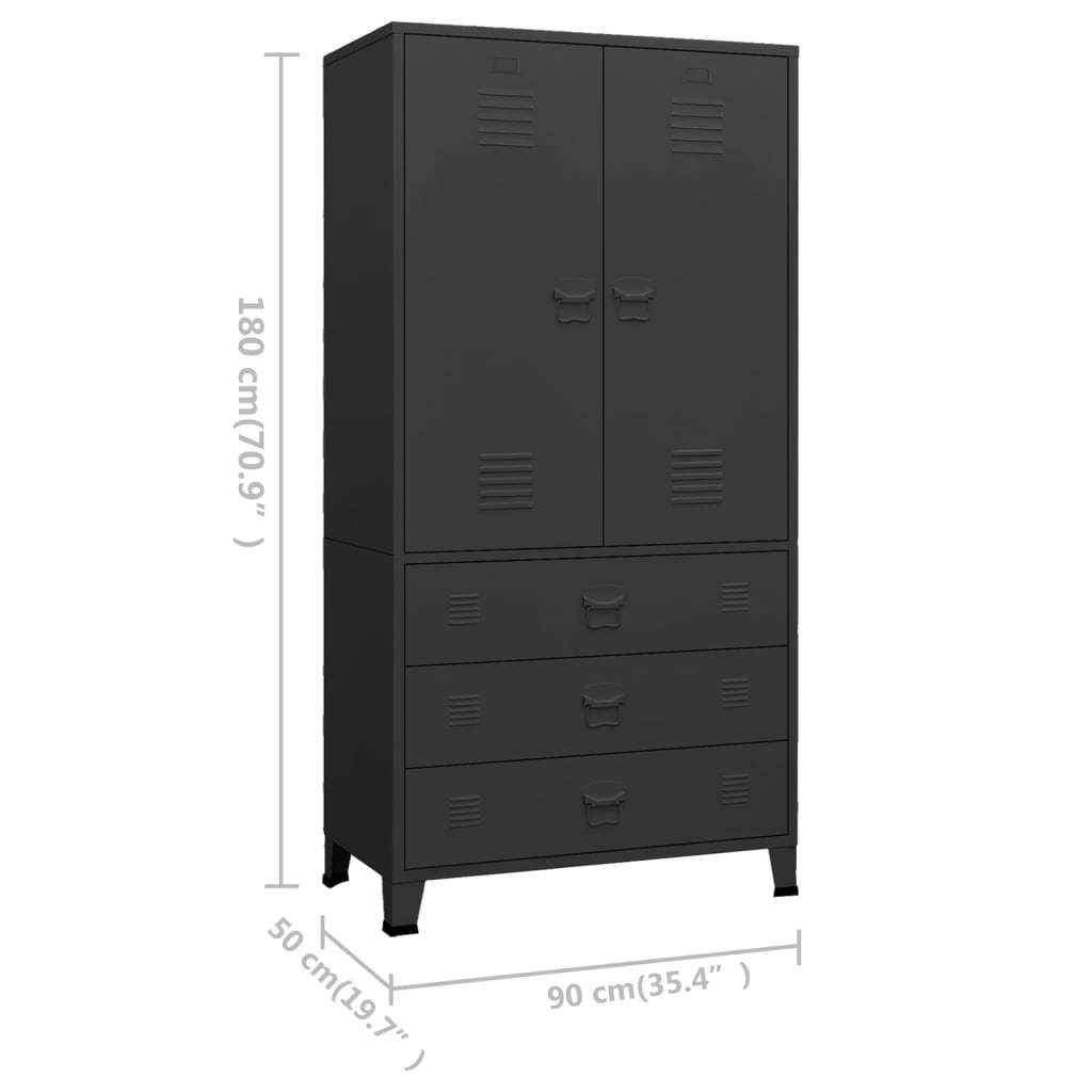 8720286699485_g_en_hd_8 vidaXL Industrial Wardrobe Black 90x50x180 cm Metal - Image 11