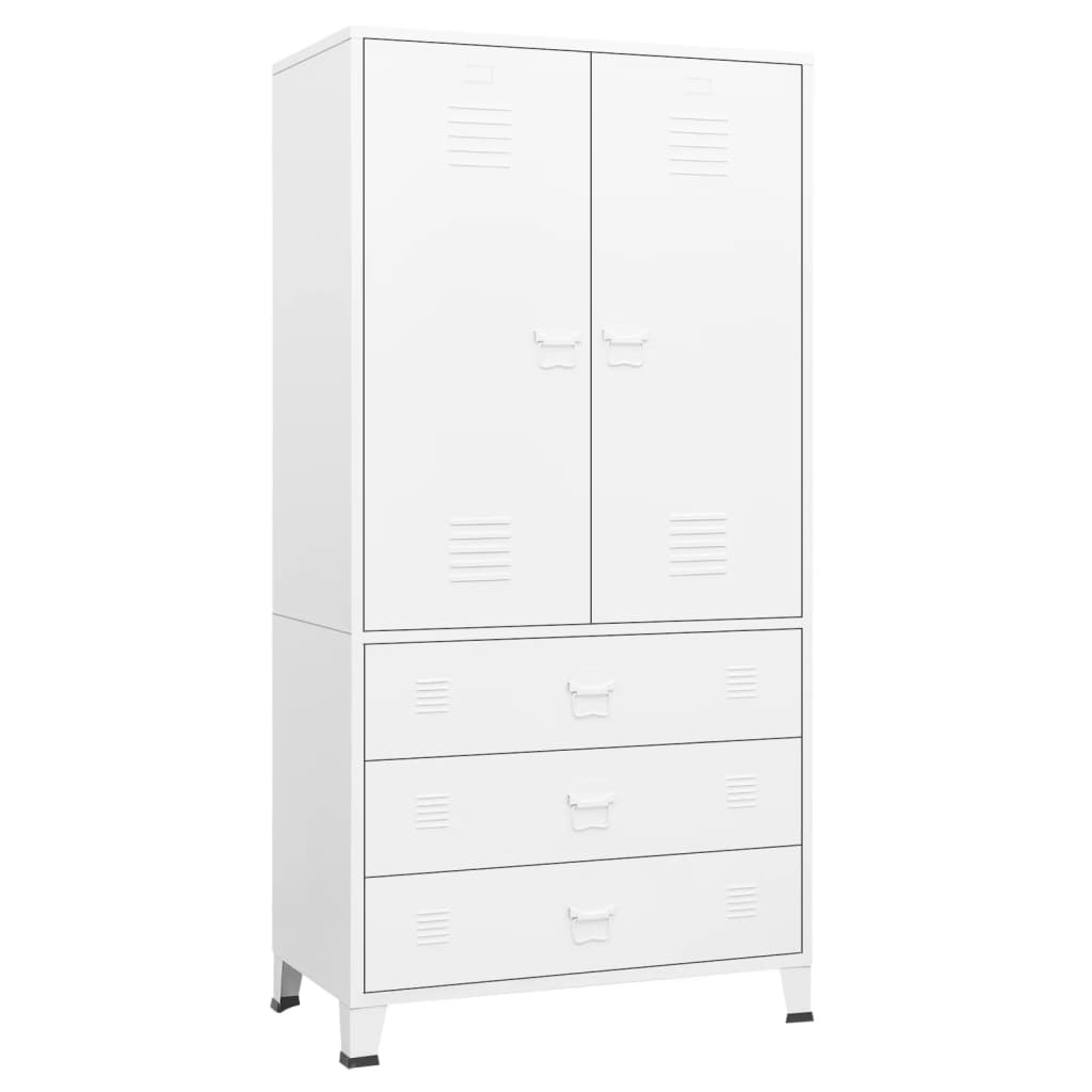 8720286699492_a_en_hd_1 vidaXL Industrial Wardrobe White 90x50x180 cm Metal - Image 2
