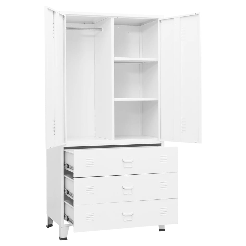 8720286699492_g_en_hd_4 vidaXL Industrial Wardrobe White 90x50x180 cm Metal - Image 7