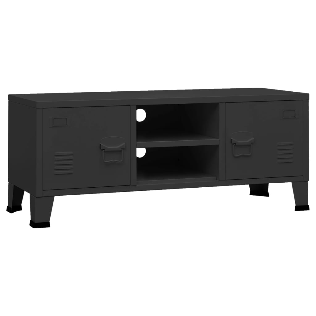 8720286699539_a_en_hd_1 vidaXL Industrial TV Cabinet Black 105x35x42 cm Metal - Image 2