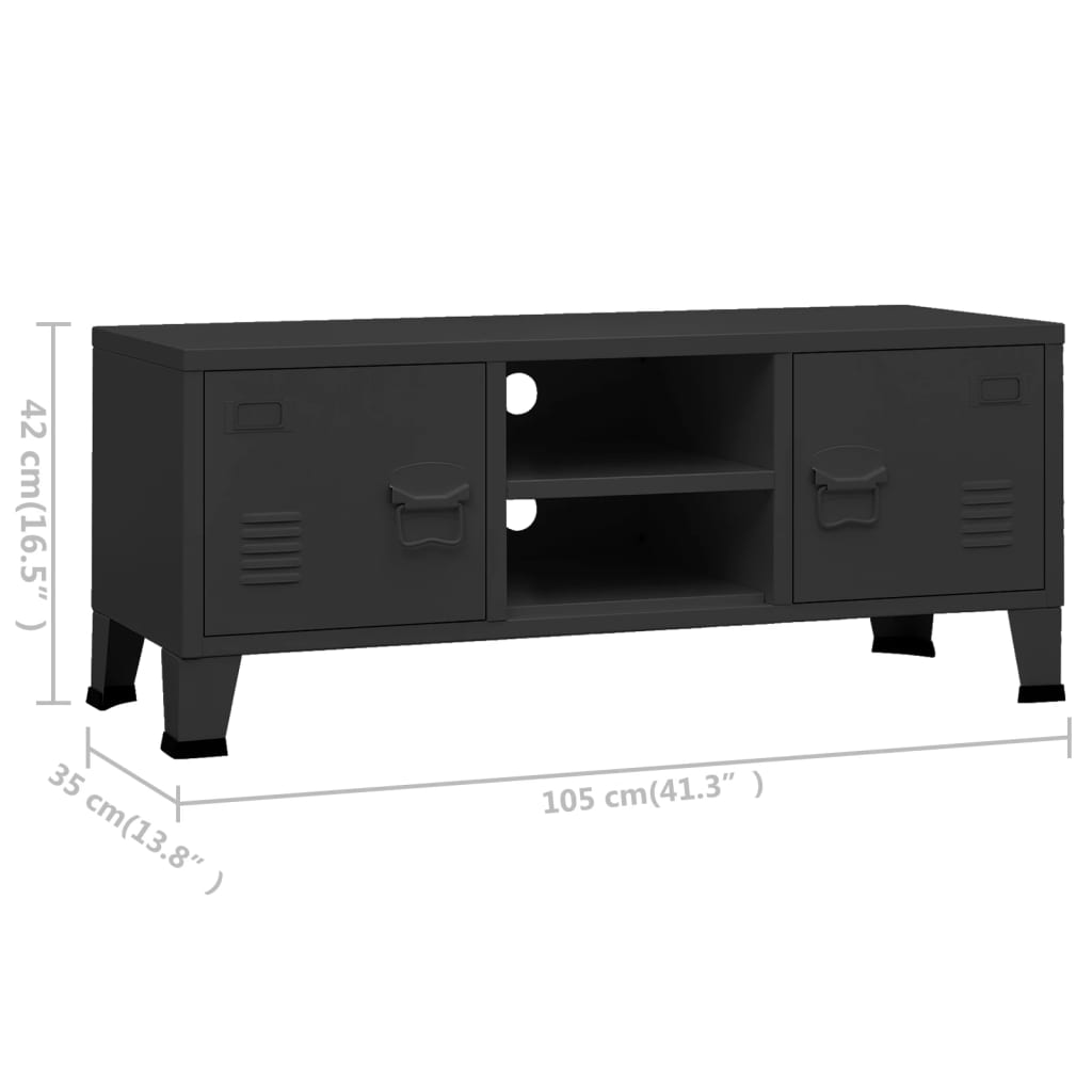 8720286699539_g_en_hd_7 vidaXL Industrial TV Cabinet Black 105x35x42 cm Metal - Image 10