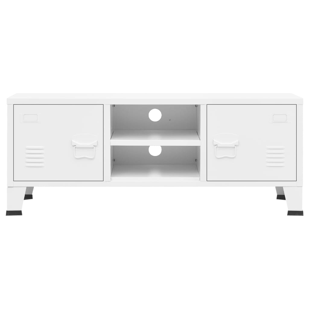 8720286699546_g_en_hd_1 vidaXL Industrial TV Cabinet White 105x35x42 cm Metal - Image 4