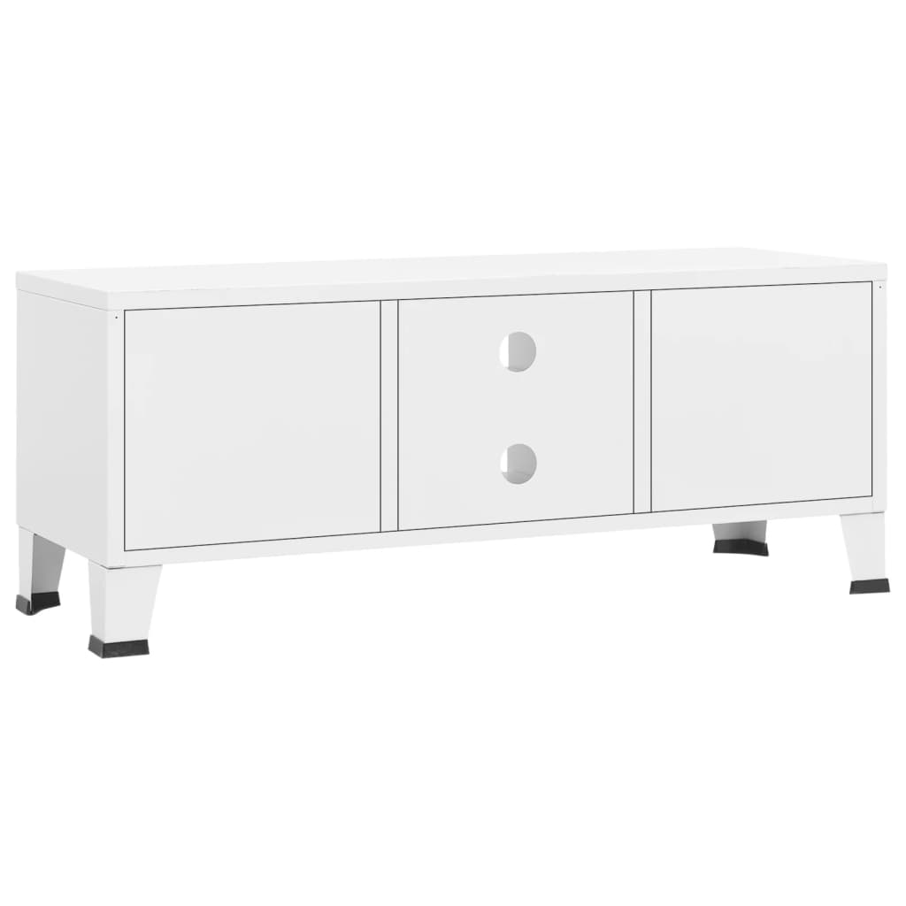 8720286699546_g_en_hd_3 vidaXL Industrial TV Cabinet White 105x35x42 cm Metal - Image 6