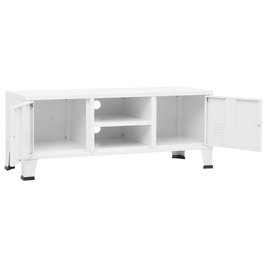 8720286699546_g_en_hd_4 vidaXL Industrial TV Cabinet White 105x35x42 cm Metal - Image 7