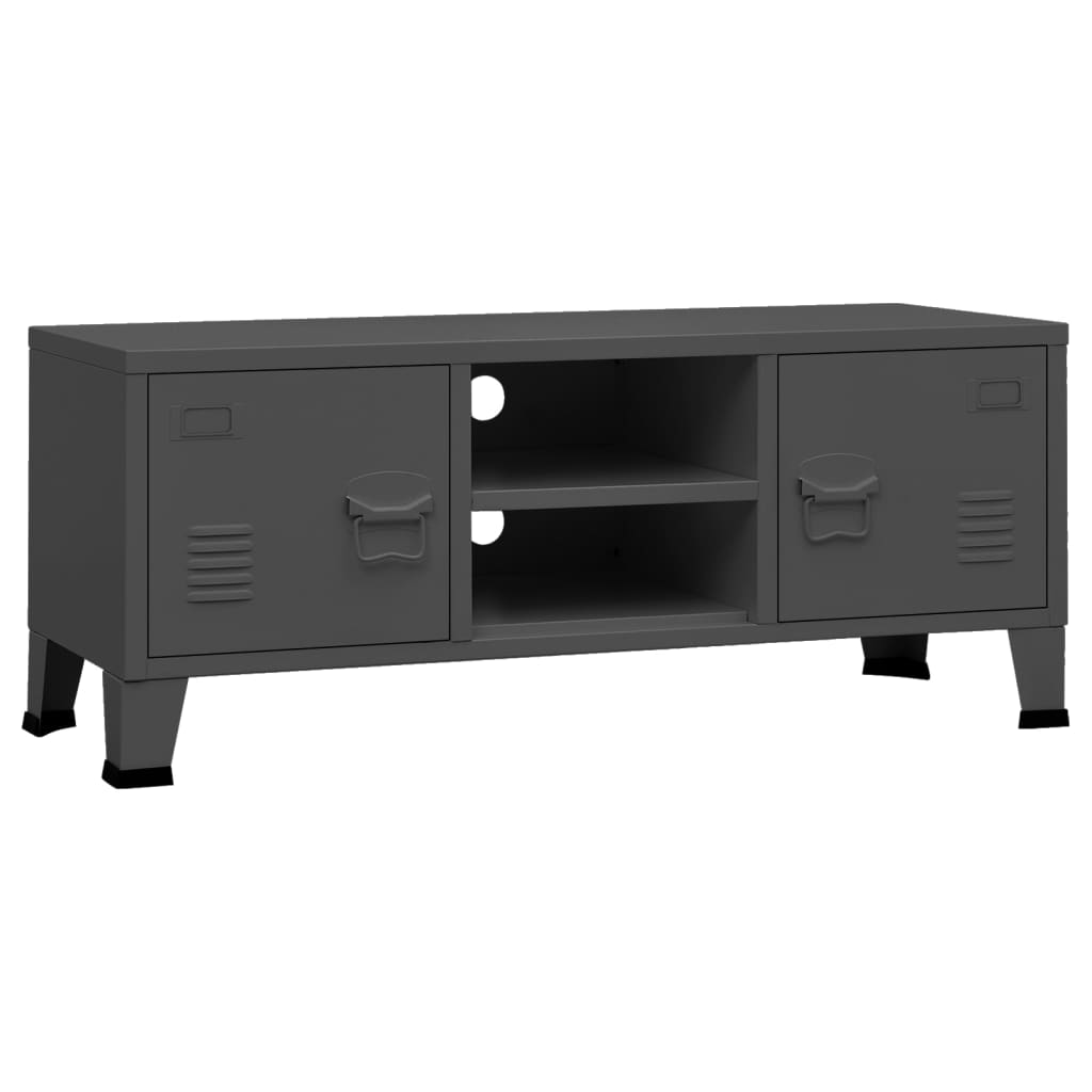 8720286699553_a_en_hd_1 vidaXL Industrial TV Cabinet Anthracite 105x35x42 cm Metal - Image 2
