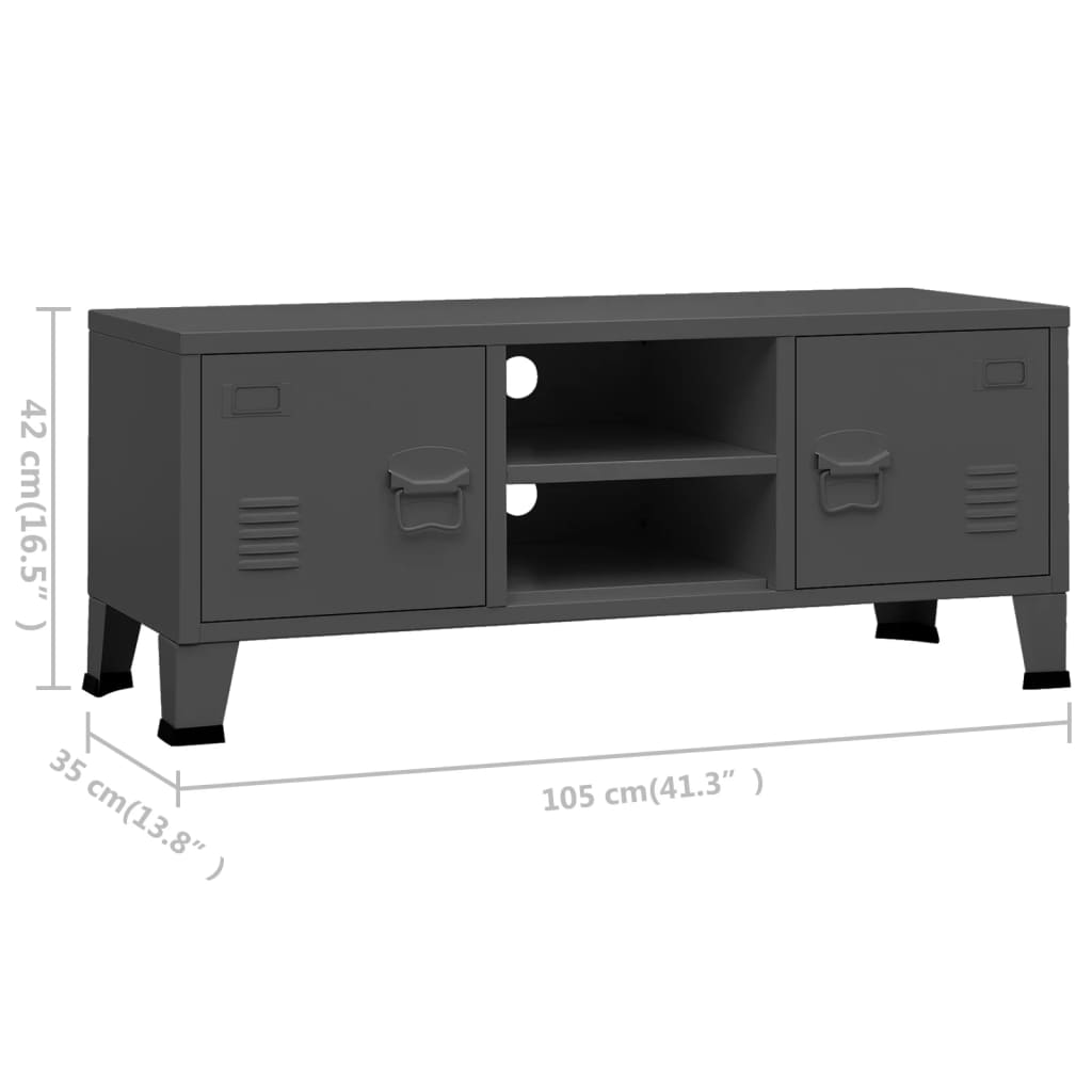 8720286699553_g_en_hd_7 vidaXL Industrial TV Cabinet Anthracite 105x35x42 cm Metal - Image 10
