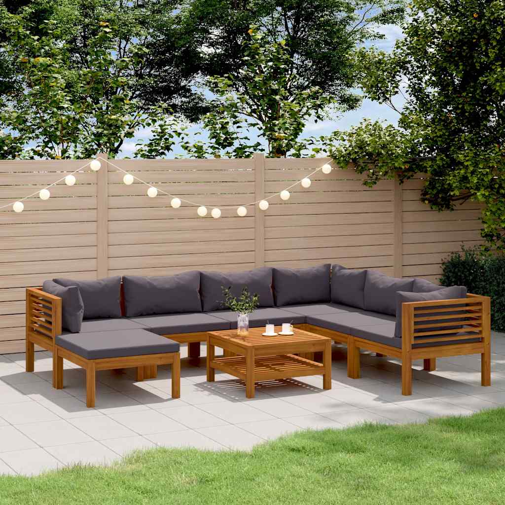 vidaXL 8 Piece Garden Lounge Set with Cushion Solid Acacia Wood
