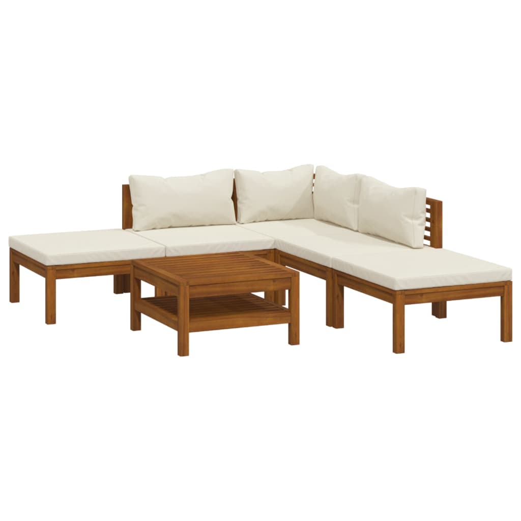 8720286700181_a_en_hd_1 vidaXL 6 Piece Garden Lounge Set with Cream Cushion Solid Acacia Wood - Image 2