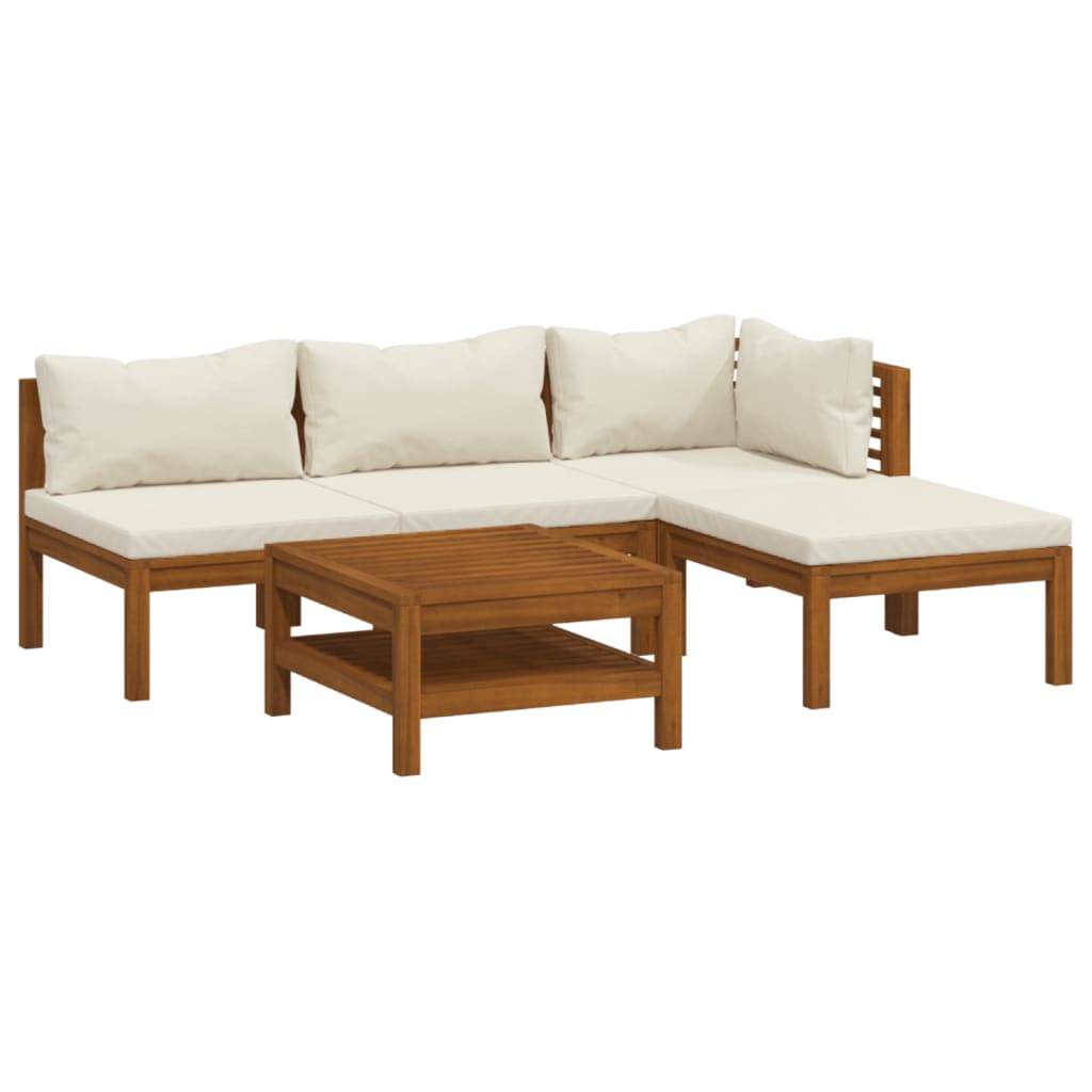 8720286700204_a_en_hd_1 vidaXL 5 Piece Garden Lounge Set with Cream Cushion Solid Acacia Wood - Image 2