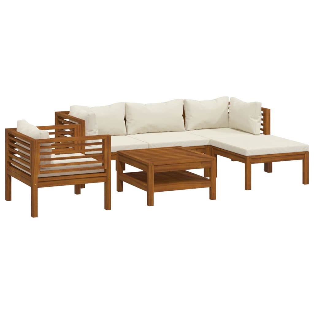 8720286700228_a_en_hd_1 vidaXL 6 Piece Garden Lounge Set with Cream Cushion Solid Acacia Wood - Image 2