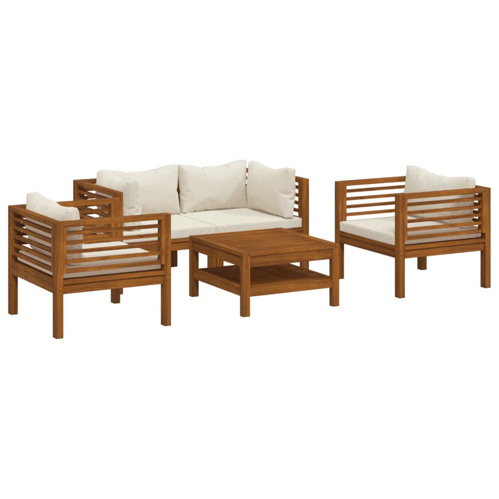 8720286700280_a_en_hd_1 vidaXL 5 Piece Garden Lounge Set with Cream Cushion Solid Acacia Wood - Image 2