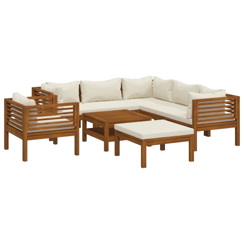 8720286700334_a_en_hd_1 vidaXL 8 Piece Garden Lounge Set with Cream Cushion Solid Acacia Wood - Image 2