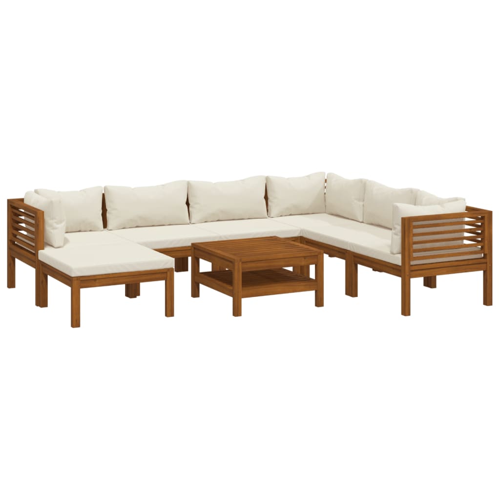 8720286700341_a_en_hd_1 vidaXL 8 Piece Garden Lounge Set with Cream Cushion Solid Acacia Wood - Image 2
