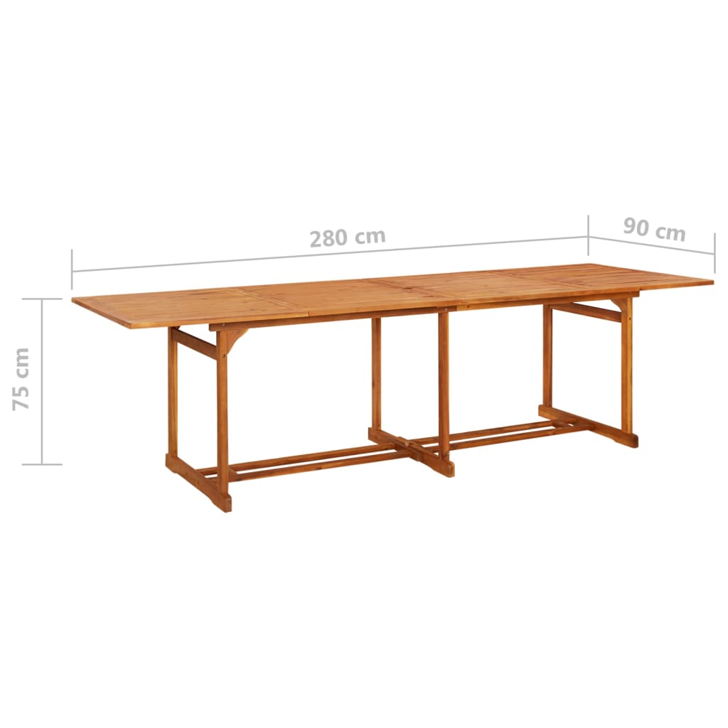 8720286701669_g_en_hd_10 vidaXL 11 Piece Garden Dining Set 280x90x75 cm Solid Wood Acacia - Image 12