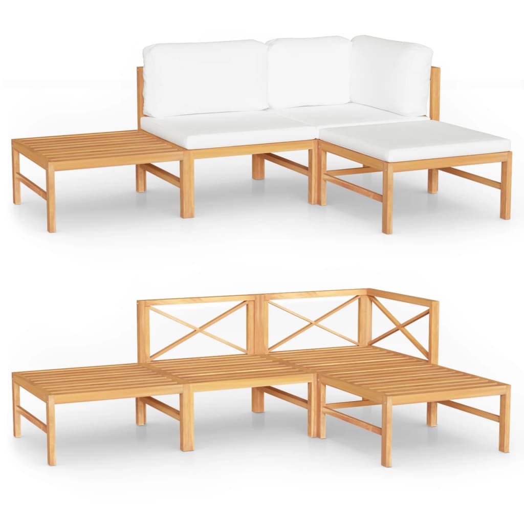 8720286703663_a_en_hd_1 vidaXL 4 Piece Garden Lounge Set with Cream Cushions Solid Teak Wood - Image 2