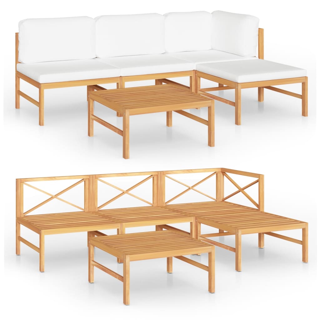 8720286703687_a_en_hd_1 vidaXL 5 Piece Garden Lounge Set with Cream Cushions Solid Teak Wood - Image 2