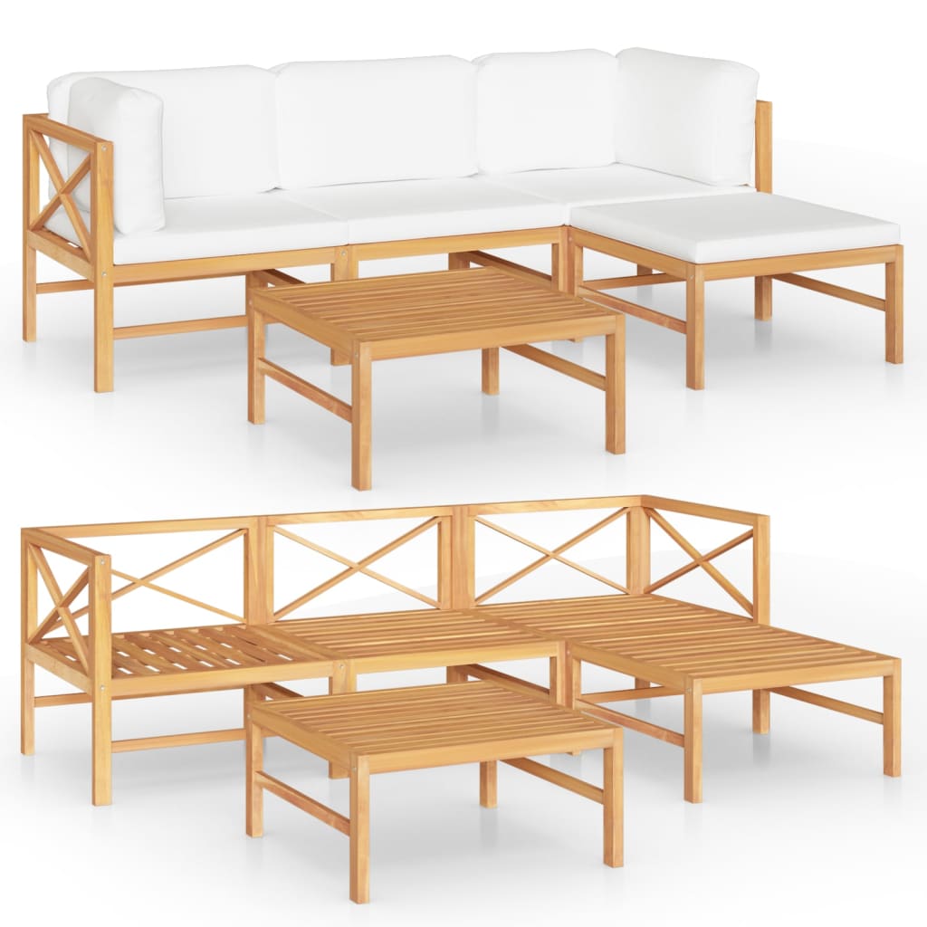 8720286703700_a_en_hd_1 vidaXL 5 Piece Garden Lounge Set with Cream Cushions Solid Teak Wood - Image 2