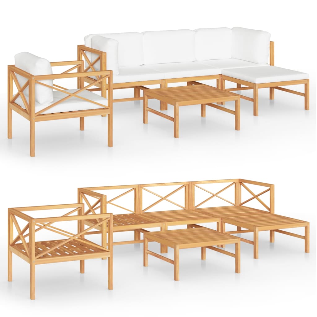8720286703724_a_en_hd_1 vidaXL 6 Piece Garden Lounge Set with Cream Cushions Solid Teak Wood - Image 2
