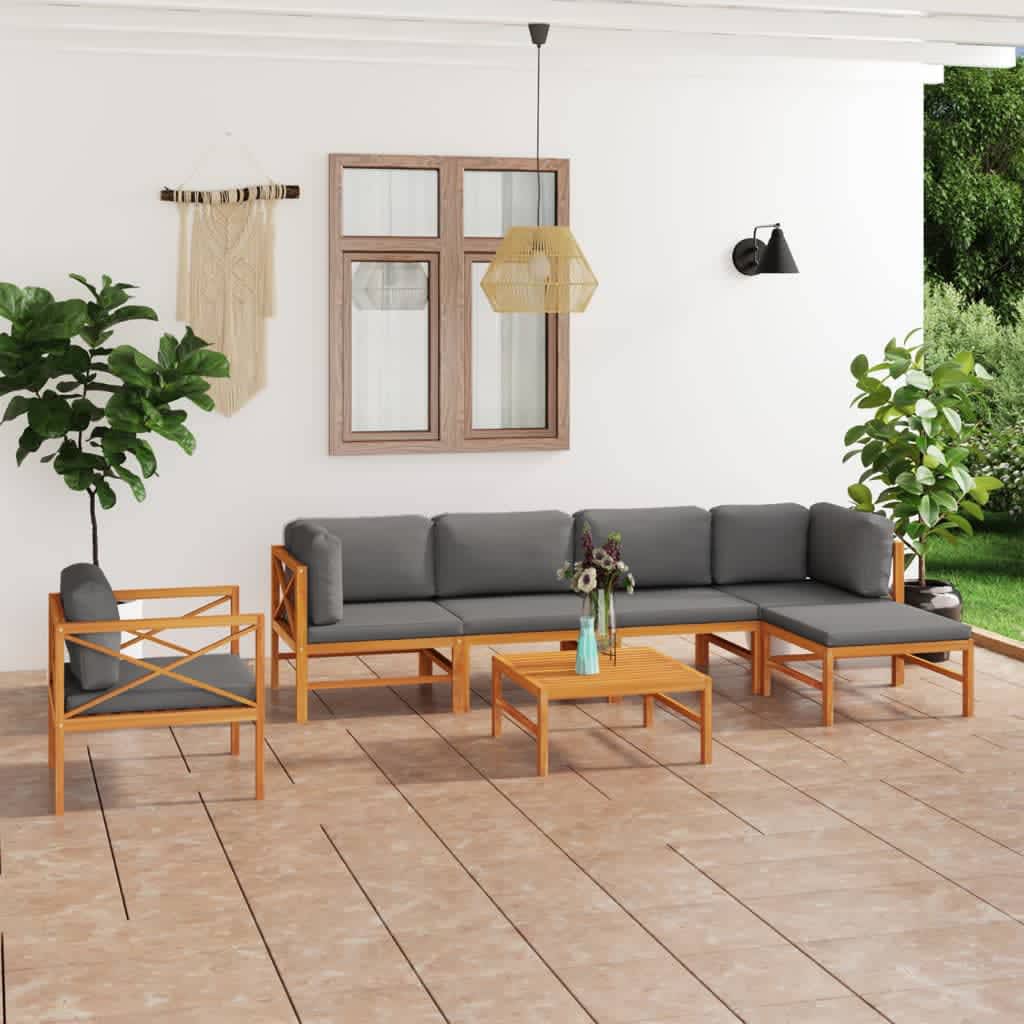 8720286703779_m_en_hd_1 vidaXL 7 Piece Garden Lounge Set with Grey Cushions Solid Wood Teak - Image 1