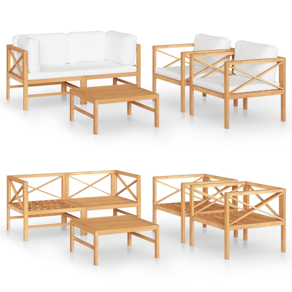 8720286703847_a_en_hd_1 vidaXL 5 Piece Garden Lounge Set with Cream Cushions Solid Teak Wood - Image 2