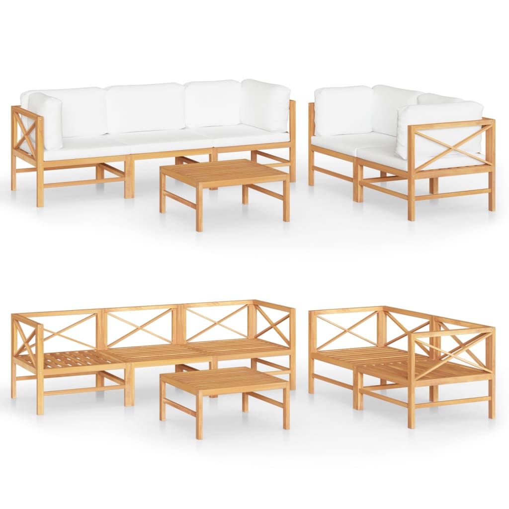 8720286703861_a_en_hd_1 vidaXL 6 Piece Garden Lounge Set with Cream Cushions Solid Teak Wood - Image 2