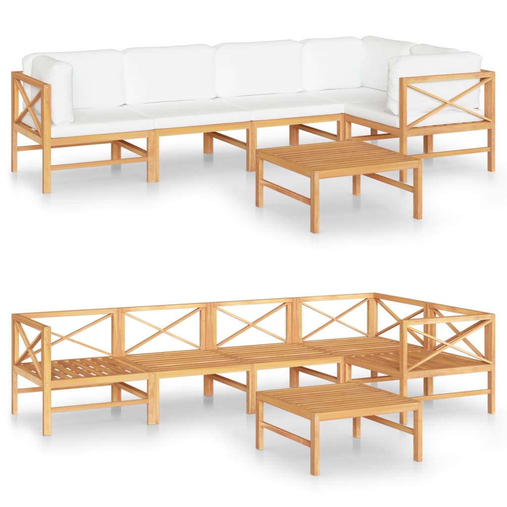 8720286704165_a_en_hd_1 vidaXL 6 Piece Garden Lounge Set with Cream Cushions Solid Teak Wood - Image 2