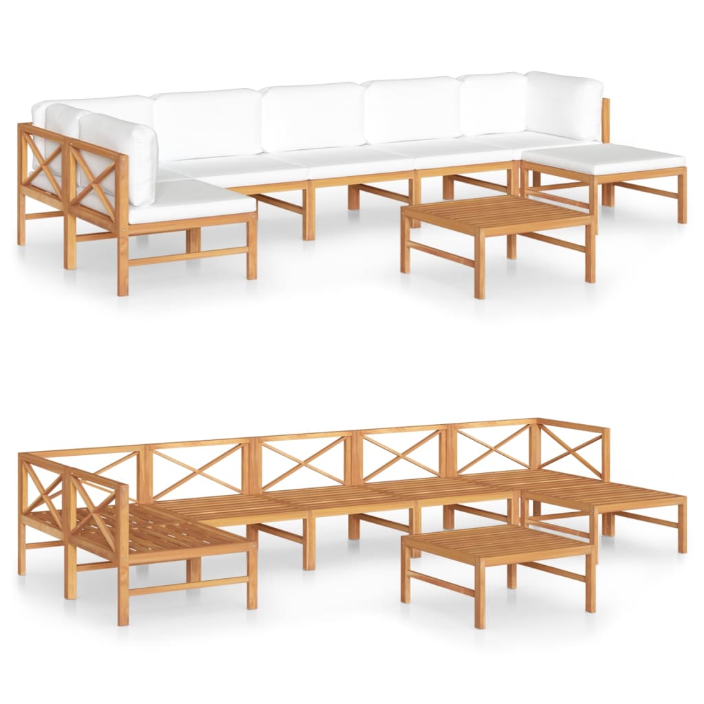 8720286704264_a_en_hd_1 vidaXL 8 Piece Garden Lounge Set with Cream Cushions Solid Teak Wood - Image 2