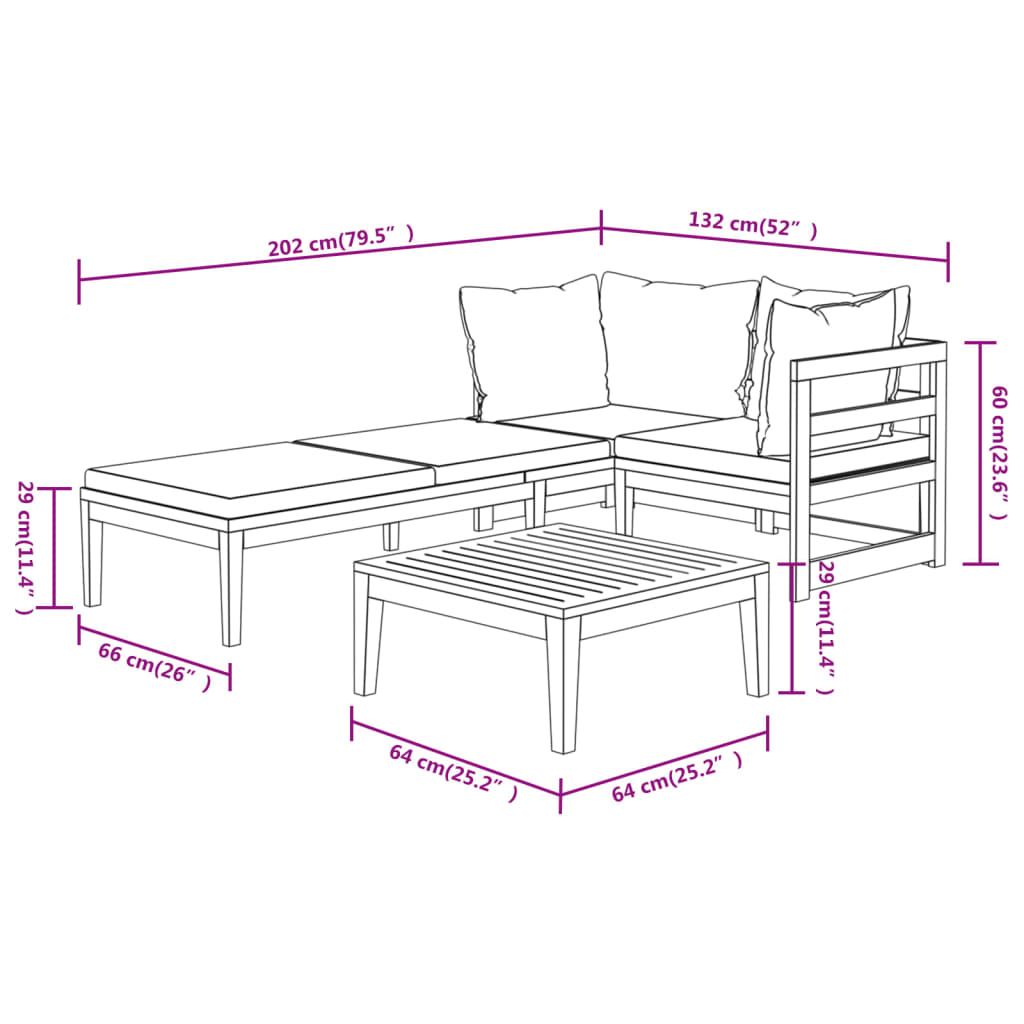8720286704509_g_en_hd_11 vidaXL 3 Piece Garden Lounge Set with Cream White Cushions Acacia Wood - Image 13