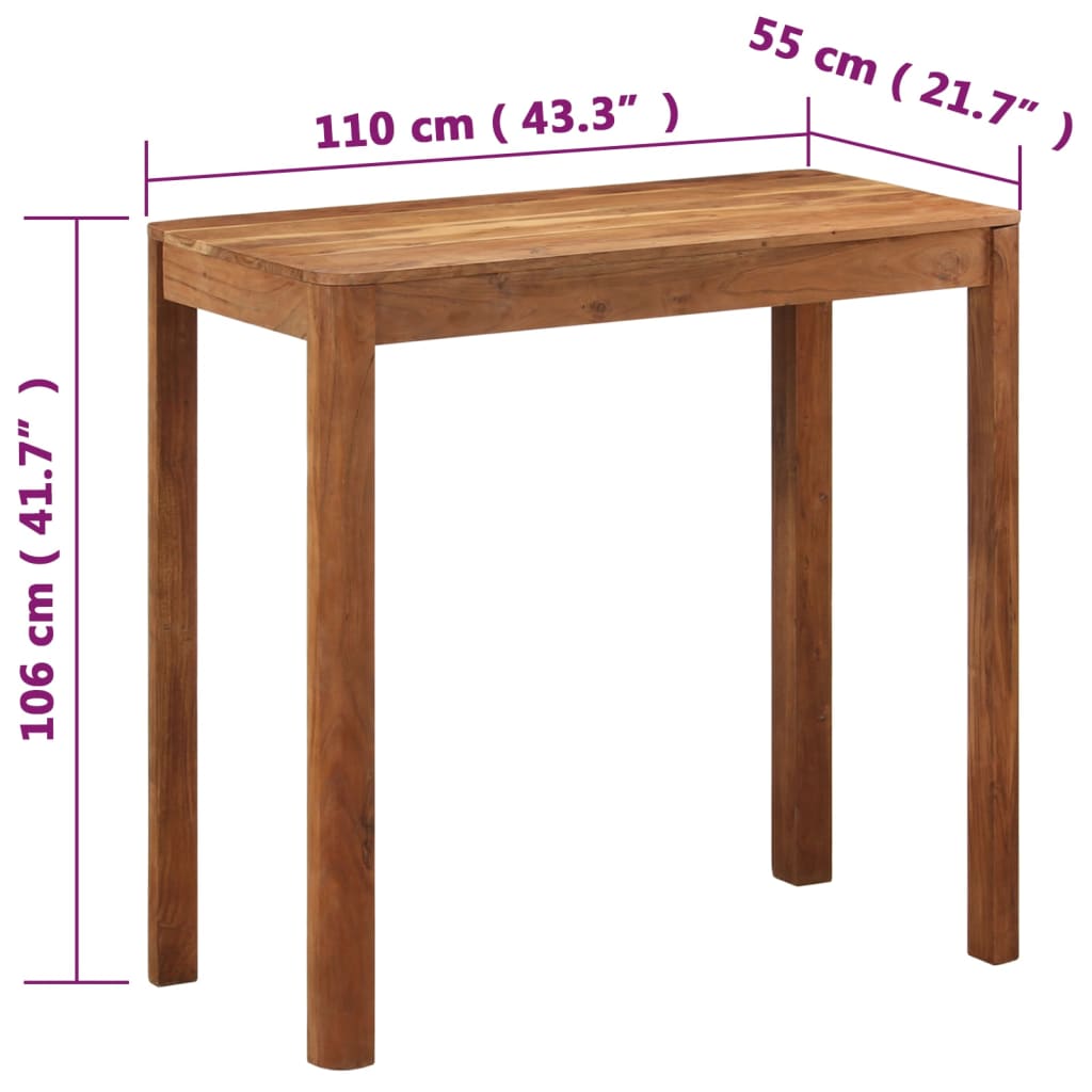 8720286705353_g_en_hd_7 vidaXL Bar Table Solid Wood Acacia with Honey Finish 110x55x106 cm - Image 8