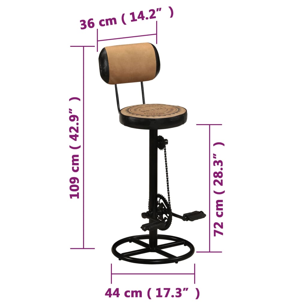 8720286706008_g_en_hd_9 vidaXL Bar Stools with Canvas Print 2 pcs Brown and Black Real Goat Leather - Image 10