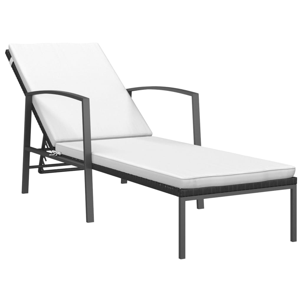 8720286723128_a_en_hd_1 vidaXL Garden Sun Lounger with Cushion Poly Rattan Black - Image 2