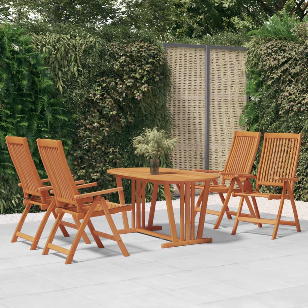 vidaXL Folding Garden Chairs 4 pcs Solid Wood Eucalyptus