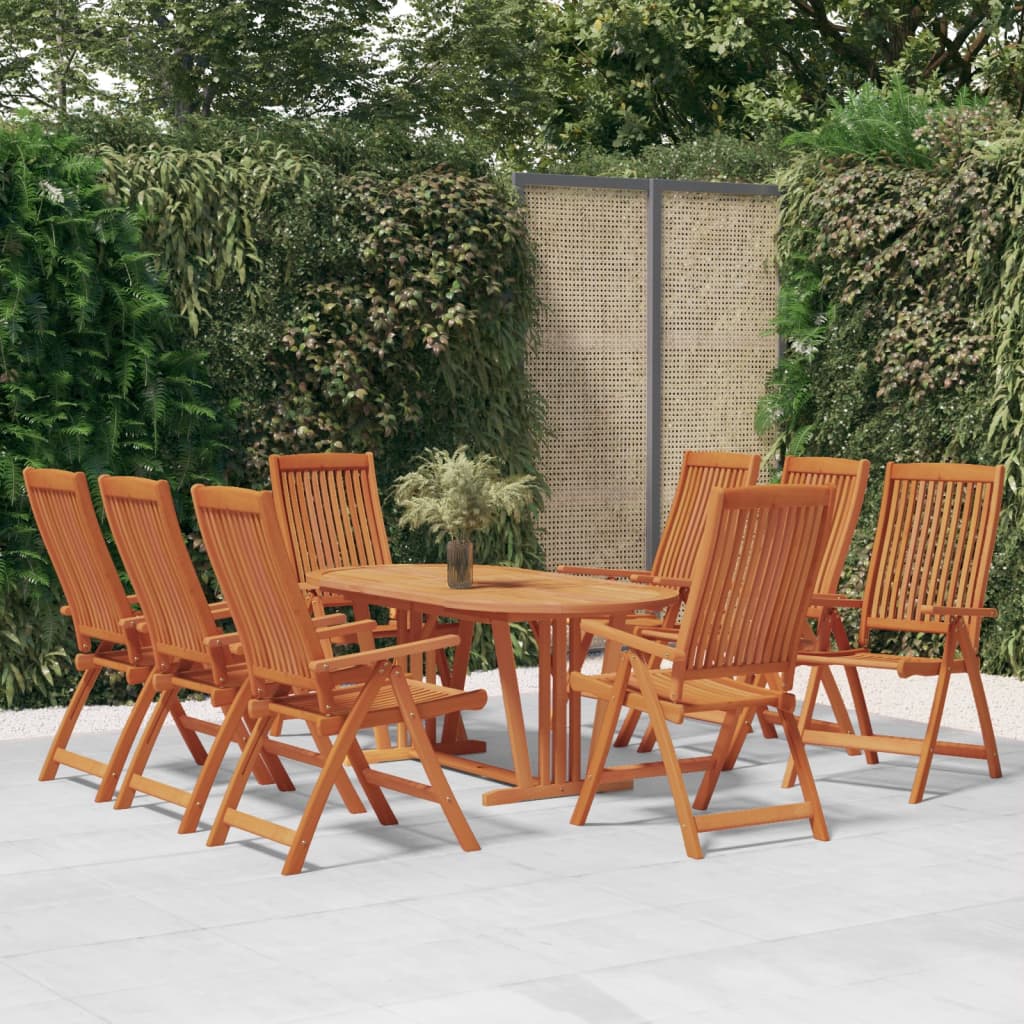vidaXL Folding Garden Chairs 8 pcs Solid Wood Eucalyptus