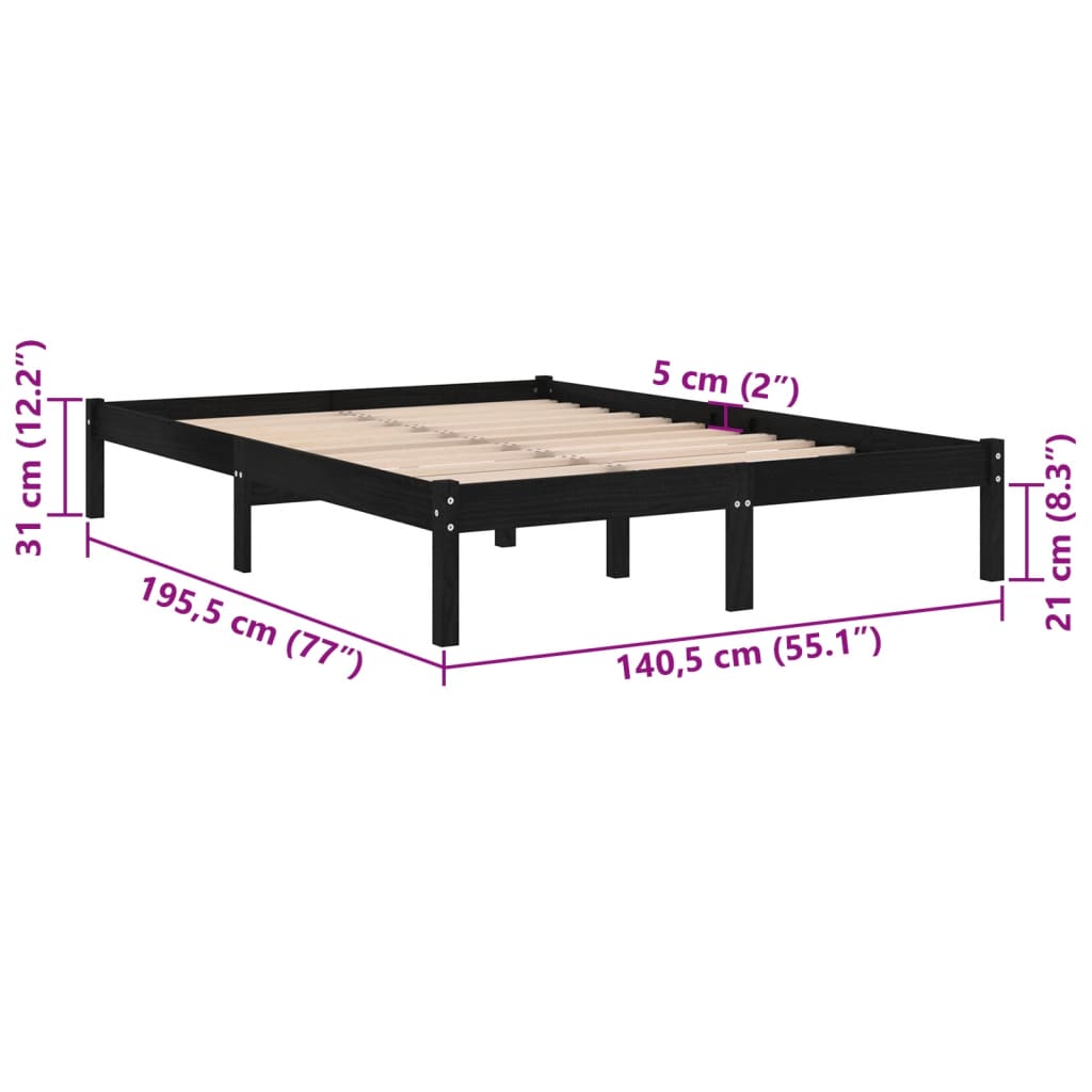 8720286762226_g_en_hd_6 vidaXL Bed Frame without Mattress Black Solid Wood 135x190 cm - Image 8