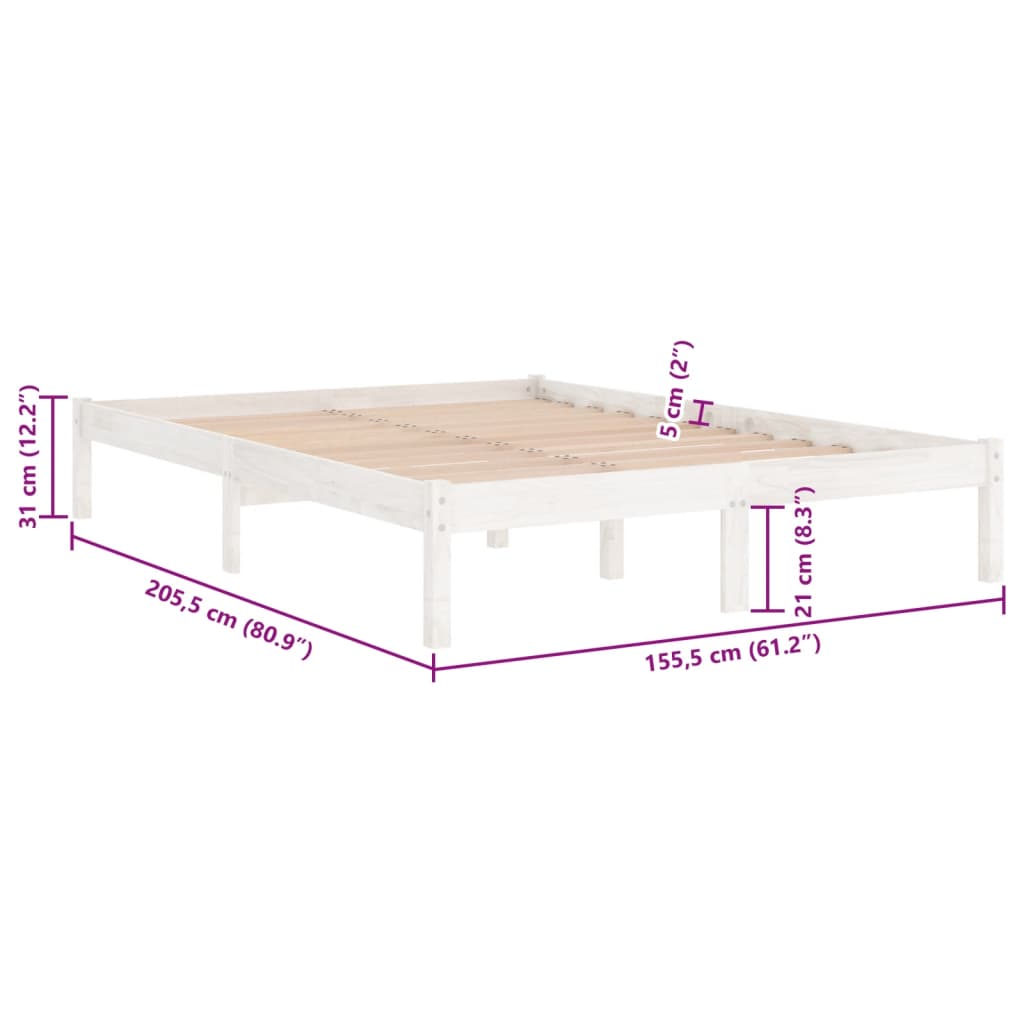 8720286762493_g_en_hd_6 vidaXL Bed Frame without Mattress White Solid Wood 150x200 cm - Image 8