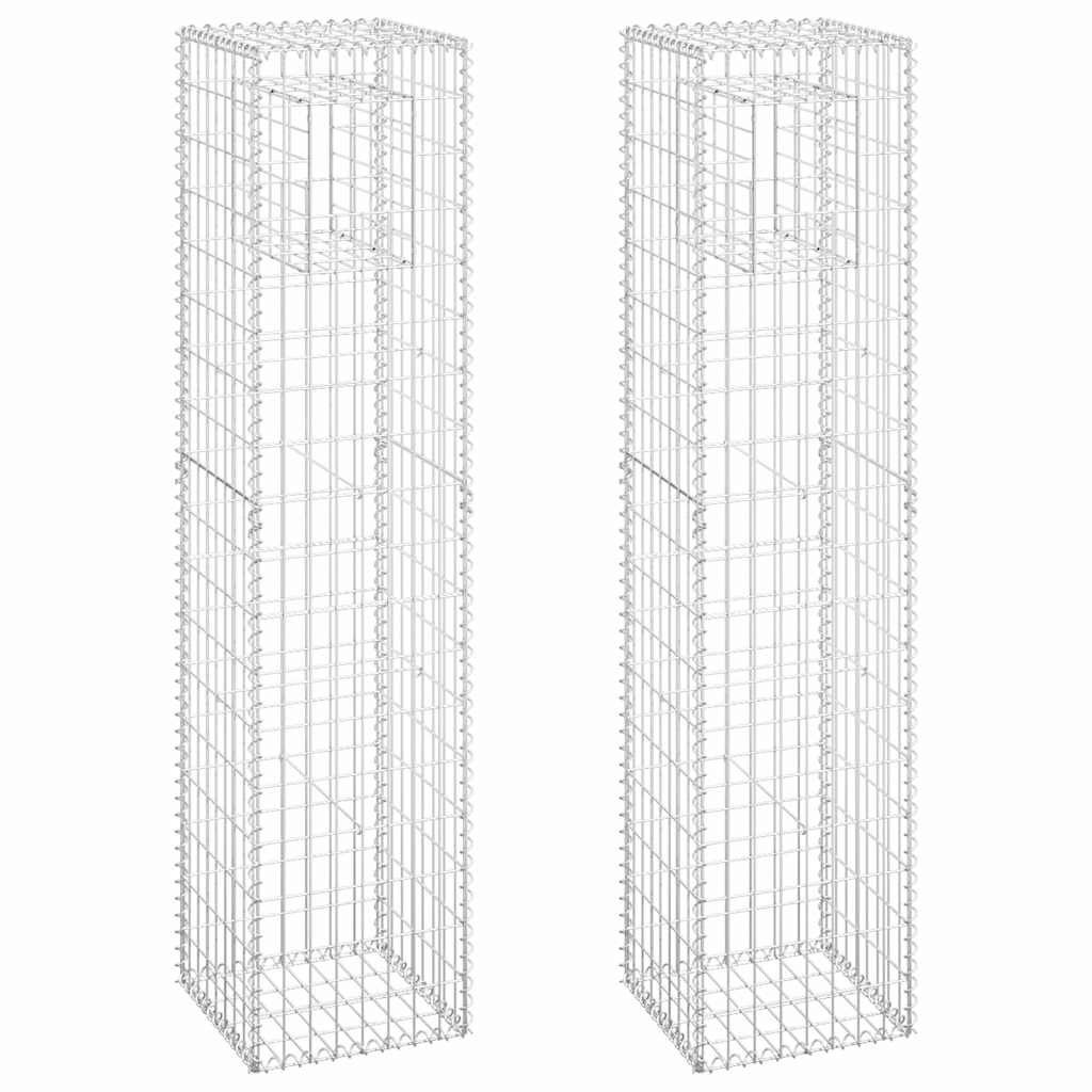 8720286763889_a_en_hd_1 vidaXL Gabion Basket Posts 2 pcs 40x40x180 cm Iron - Image 2