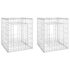 vidaXL Gabion Basket Posts 2 pcs 50x50x60 cm Iron - Image 2
