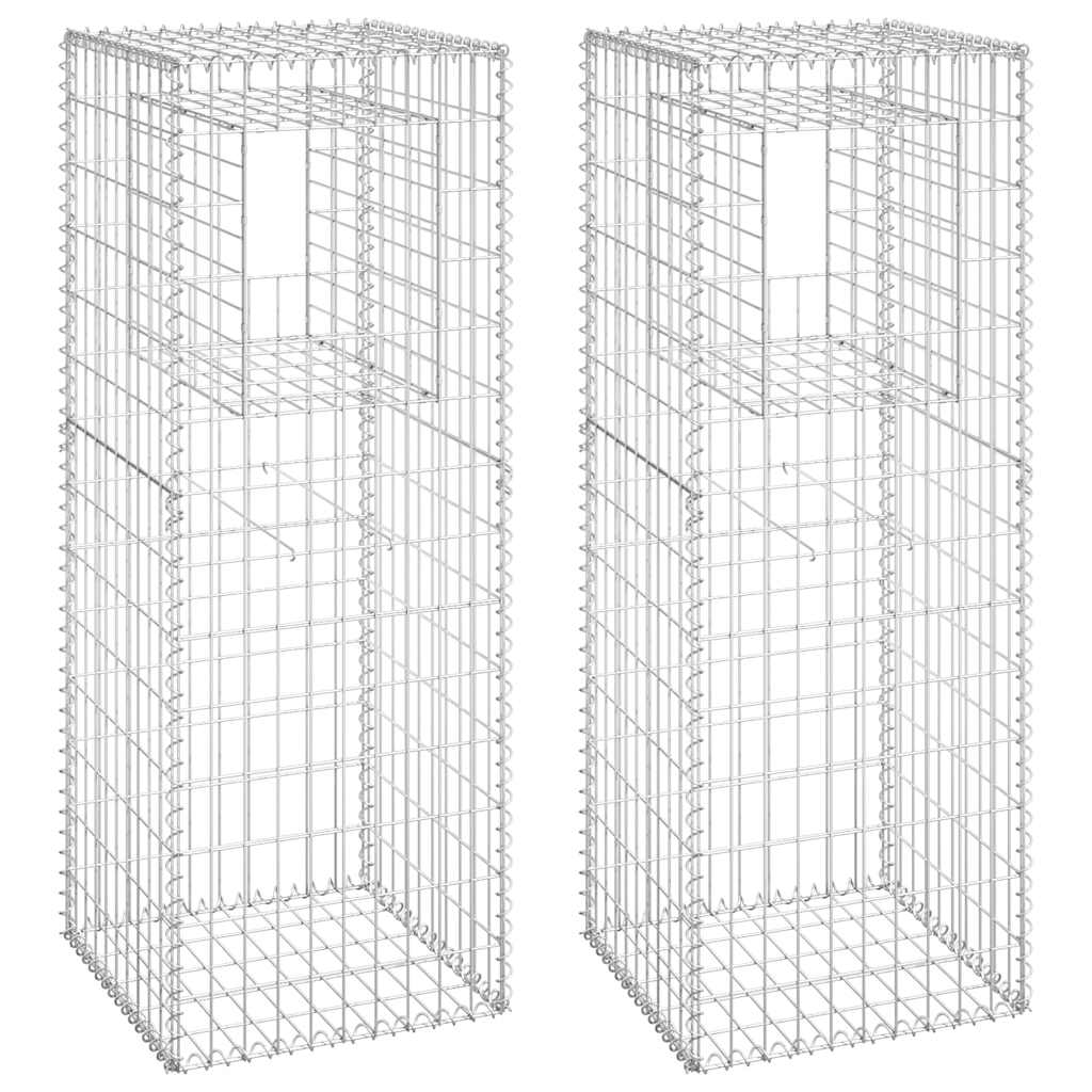 8720286763940_a_en_hd_1 vidaXL Gabion Basket Posts 2 pcs 50x50x140 cm Iron - Image 2