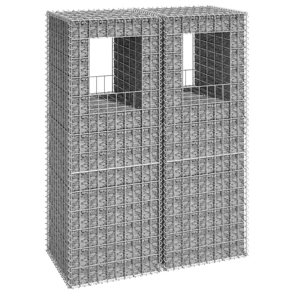 8720286763940_m_en_hd_1 vidaXL Gabion Basket Posts 2 pcs 50x50x140 cm Iron - Image 1
