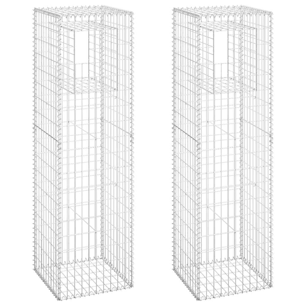 8720286763964_a_en_hd_1 vidaXL Gabion Basket Posts 2 pcs 50x50x180 cm Iron - Image 2