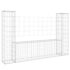 vidaXL U-shape Gabion Basket with 2 Posts Iron 140x20x100 cm - Image 2