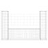 vidaXL U-shape Gabion Basket with 2 Posts Iron 140x20x100 cm - Image 3