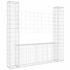 vidaXL U-shape Gabion Basket with 2 Posts Iron 140x20x150 cm - Image 2