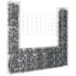 vidaXL U-shape Gabion Basket with 2 Posts Iron 140x20x150 cm