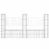 vidaXL U-shape Gabion Basket with 3 Posts Iron 260x20x150 cm - Image 3